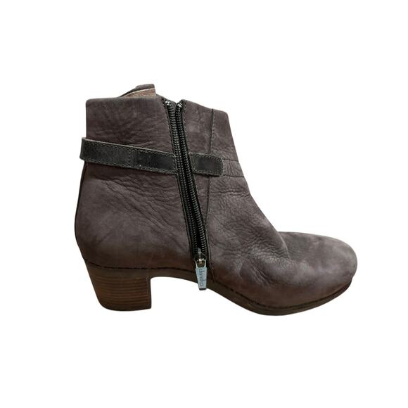 Dansko Hartley Side Zip Ankle Boots Booties Brown Chocolate Buck Sz 38 USA 8 - Picture 3 of 9